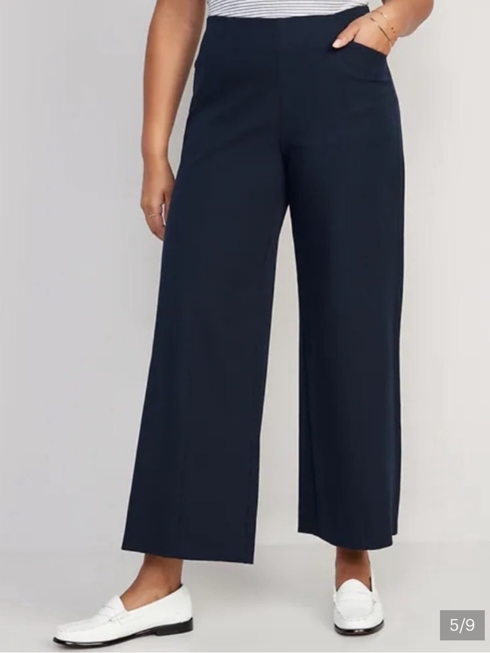 Old Navy Navy Blue Pull On Wide Leg Pixie Pants